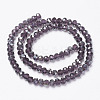 Electroplate Transparent Glass Beads Strands EGLA-A034-T4mm-E17-2