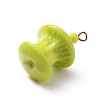 Opaque Resin Pendants RESI-WH0026-35B-2
