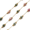 Handmade Natural Indian Agate & 316 Stainless Steel Round Link Chains CHS-L033-07G-04-1