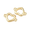 Brass Heart Ring Connector Charms KK-Z132-22G-2