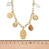 304 Stainless Steel & Resin & Imitation Pearl Multi-Pendant Bib Necklaces for Women SA-CBA717A-02G-02-4