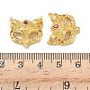 Brass Micro Pave Hot Pink Cubic Zirconia Fox Mask Connector Charms X-KK-H526-11G-01-3