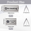 6Pcs 2 Styles 201 Stainless Steel Hotel Resturant Table No Smoking & Smoking Area Tent Sign AJEW-CP0003-74-2