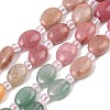 Cherry Quartz Glass & Natural  Rhodonite & Sodalite & Green Aventurin & Crazy Agate Beads Strands G-Z135-A12-2