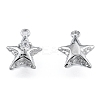Brass Pave Clear Cubic Zirconia Charms KK-L207-001P-1