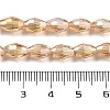 Transparent Electroplate Glass Beads Strands EGLA-A037-T6x8mm-B05-4