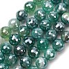 Electroplated Natural Agate Beads Strands G-B191-A07-10mm-09-2