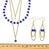 Rondelle 304 Stainless Steel & Glass Beaded Layered Necklace and Earring Set Set for Women SJEW-JS01384-01-5