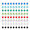 Unicraftale 8 Color 304 Stainless Steel with Glass Charms STAS-UN0048-44B-1