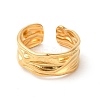 Ion Plating(IP) 304 Stainless Steel Twist Open Cuff Ring for Women RJEW-E063-24G-2