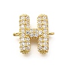 Brass Micro Pave Cubic Zirconia Letter Links KK-I717-04H-1