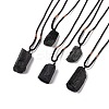 Adjustable Natural Black Tourmaline Pendant Necklaces NJEW-P254-01-2