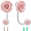 Porcrelain 3D Flower Ceramic Wall Coat Hook FIND-WH0040-63-1