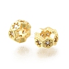 Hexagon Brass Micro Pave Clear Cubic Zirconia European Beads KK-Z156-01G-03-1