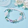 Dyed Natural Quartz Crystal & Green Aventurine Nugget Braided Bead Bracelets BJEW-TA00405-4