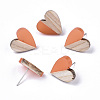 Transparent Resin & Wood Stud Earrings EJEW-N017-002A-D04-1