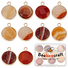 10Pcs Natural Red Agate Dyed Pendants G-BBC0001-37B-1