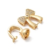 Rack Plating Brass Micro Pave Cubic Zirconia Ice Pick Pinch Bails ZIRC-P117-01A-G-2
