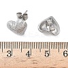 Textured Heart 304 Stainless Steel Stud Earrings EJEW-G453-06P-5
