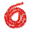 Electroplate Transparent Glass Beads Strands EGLA-A046-01C-01-3