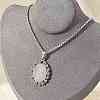 201 Stainless Steel Oval with Virgin Pendant Box Chain Necklaces NJEW-H055-08P-1