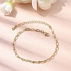 Brass Link Cable Chain Bracelet for Women BJEW-A065-02G-2