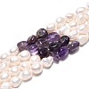 Natural Amethyst Nuggets & Natural Cultured Freshwater Pearl Beads Strands PEAR-N023-01A-07-2