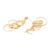 Brass Interlocking Rings Dangle Stud Earrings for Women EJEW-F281-09G-3