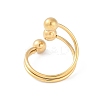 Ion Plating(IP) 304 Stainless Steel Round Open Cuff Rings RJEW-S418-05G-3