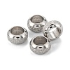 Non-Tarnish Frosted 201 Stainless Steel European Beads X-STAS-B020-13P-1
