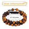 Natural Tiger Eye Braided Bead Bracelet BJEW-SW00001-11-2
