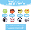 160Pcs 8 Colors Opaque Acrylic Beads MACR-DC0001-13-2