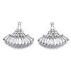 Brass Micro Pave Clear Cubic Zirconia Pendants ZIRC-S069-005P-1