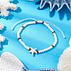 Synthetic Turquoise & Glass Seed Braided Bead Bracelets BJEW-JB11157-02-2