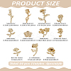 44Pcs 11 Styles Flower Alloy Cabochons FIND-LP00003-75G-2