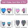 40Pcs 4 Style Rack Plating Rainbow Color Alloy Beads FIND-FH0004-34-2