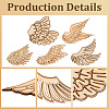 25 Pairs 5 Styles Unfinished Wooden Wing Cutouts WOOD-GF0010-37-5