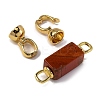 Rack Plating Brass and Rhodochrosite Flod Over Clasps KK-B103-12G-2