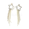 Clear Cubic Zirconia & Crystal Rhinestone Long Dangle Stud Earrings LS-EJEW-C037-06A-LG-1