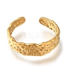 Textured 304 Stainless Steel Open Cuff Ring for Women RJEW-F161-02G-16-2
