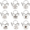 9Pcs 9 Style Graduation Theme 201 Stainless Steel Keychain Clasps KEYC-PH0001-52-1
