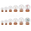 5 Sets 5 Style Round Iridescent Glass Dome Cover AJEW-DR0001-08-1