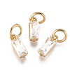 Brass Micro Pave Cubic Zirconia Charms ZIRC-F111-03G-06-1
