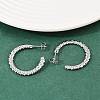 304 Stainless Steel Woven C-Shaped Stud Earrings EJEW-P324-07P-2