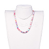 Handmade Polymer Clay Heishi Beaded Necklaces NJEW-JN02451-4