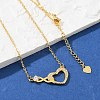 Brass Pave Clear Cubic Zirconia Infinity Heart Pendant Nceklaces for Women NJEW-V011-01G-1