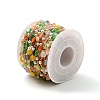 Colorful Cat Eye Flat Round & Plastic Pearl Beaded Chains CHC-G017-13G-1-4