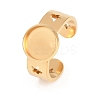 Hollow Star 304 Stainless Steel Open Cuff Ring Components STAS-F366-07B-G-1