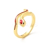 Brass Enamel Cuff Rings for Women RJEW-F188-04G-02-4