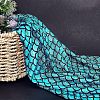 Sparkly Hologram Spandex Mermaid Printed Fish Scale Fabric AJEW-WH0277-38-3